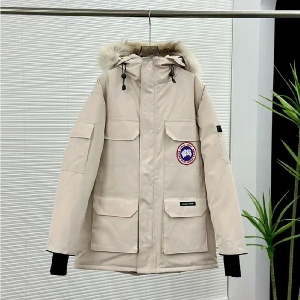 Canada Goose Expedition white Unisex Hooded Parka